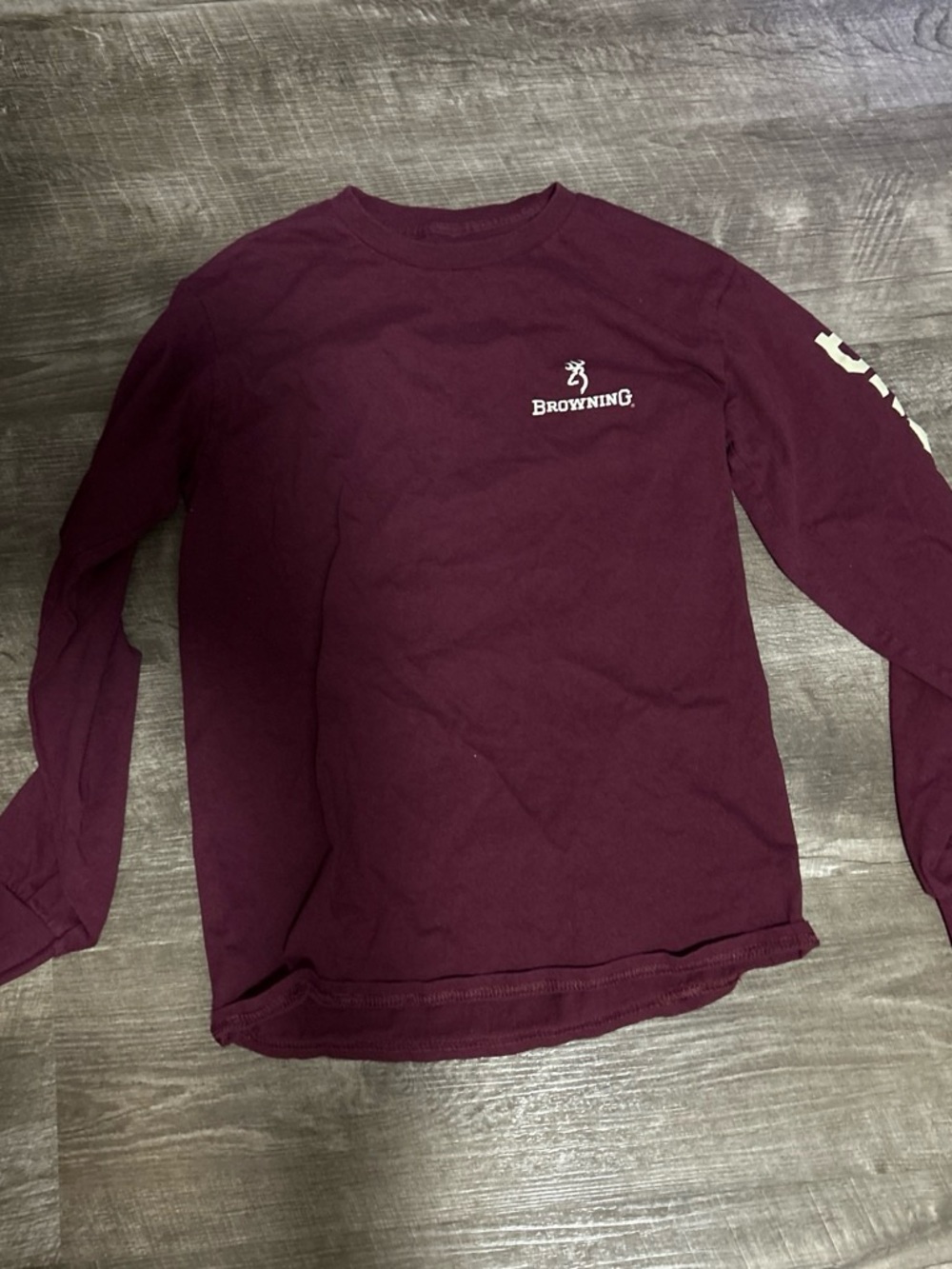 Browning Maroon Long Sleeve Tee with White Logo
